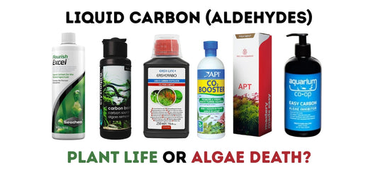 Bottles of aquarium products liquid carbon