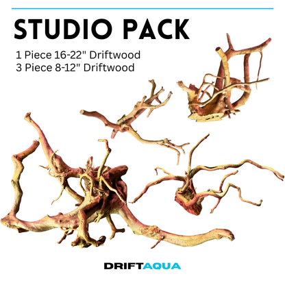 Driftwood set for aquarium with 3 small and 1 large piece of wood